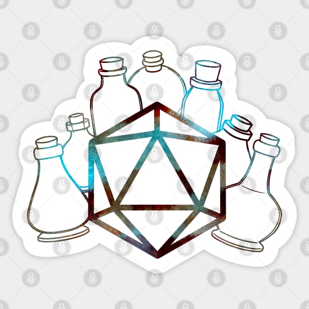 D&D Dice and Potions Sticker by CuteNerds